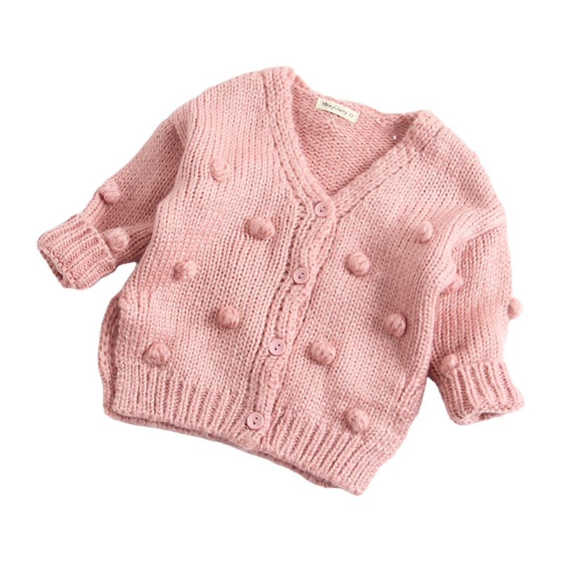 Fashion Baby Kid Girls Solid Color Crochet Cardigan