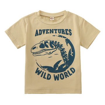 Kid Boy Adventures Wild World Dinosaur Print Tee