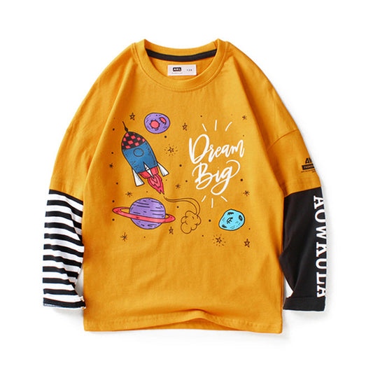 Kid Boy Big Dream Fake Two Piece Top