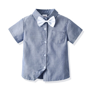 Kid Boy British Style Bow Tie Shirt