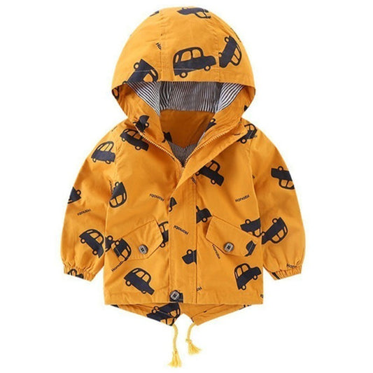 Baby Kid Boys Letters Car Print Jackets Outwears