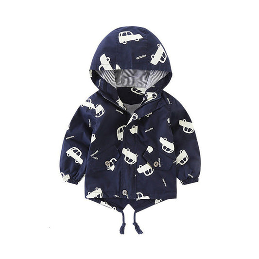 Baby Kid Boys Letters Car Print Jackets Outwears