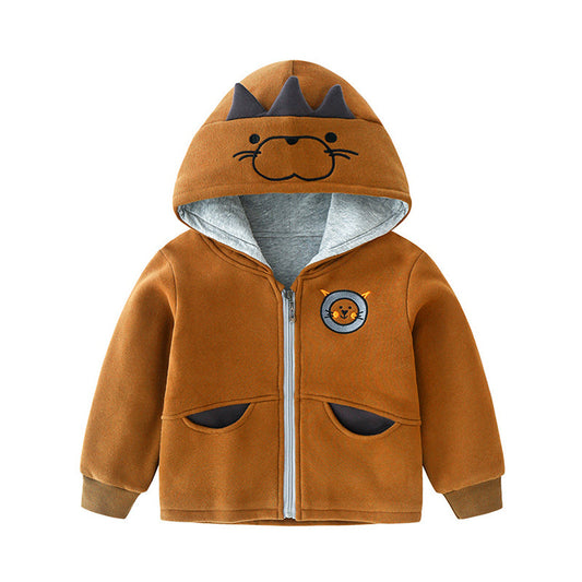 Kid Boy Cartoon Zipper Hooded Jacket