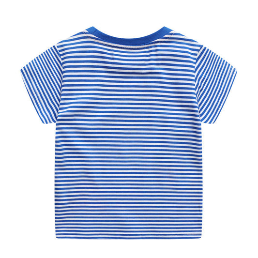 Kid Boy Dino Striped T-Shirt