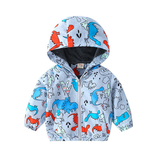 Baby Kid Boys Dinosaur Cartoon Print Jackets Outwears