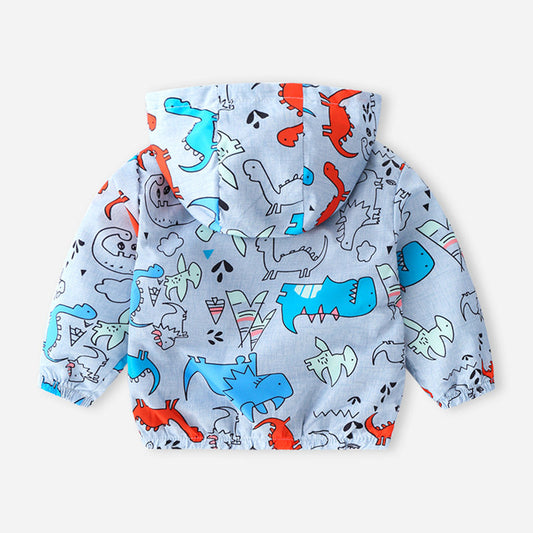 Baby Kid Boys Dinosaur Cartoon Print Jackets Outwears