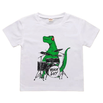 Kid Boy Dinosaur Rock Boy Tee