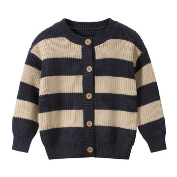 Kid Boy Stripe Knit Cardigan