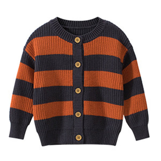 Kid Boy Stripe Knit Cardigan