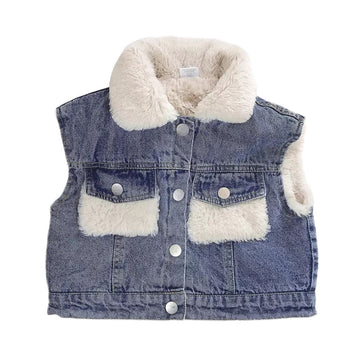 Kid Fleece Denim Vest