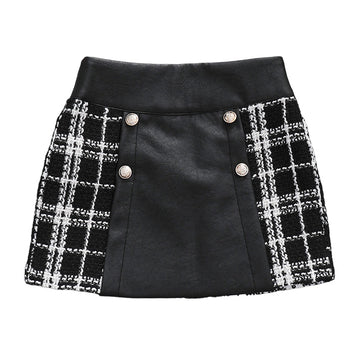 Kid Girl A Line Check Skirt