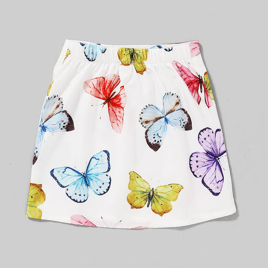 Baby Kid Girls Butterfly Print Skirts