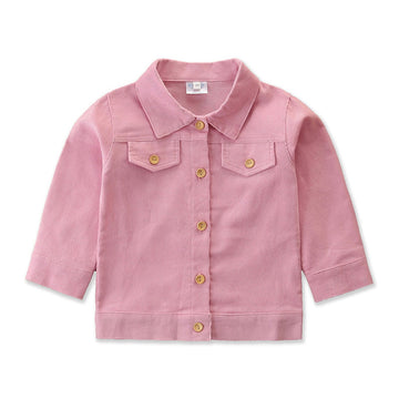 Baby Kid Girls Solid Color Letters Print Jackets Outwears