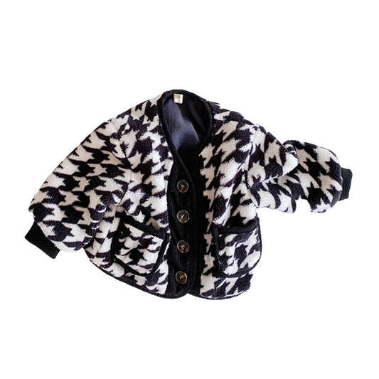 Baby Kid Girls Leopard Houndstooth Print Coats