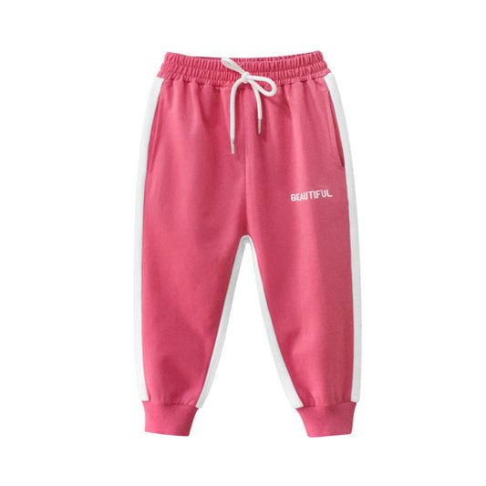 Kid Girl Letter Side Stripe  Jogger