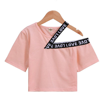 Kid Girl Off Shoulder Crop Top