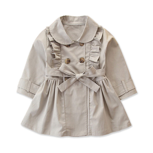 Baby Kid Girls Solid Color Ribbon Jackets Outwears