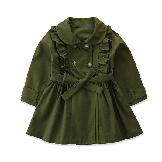 Baby Kid Girls Solid Color Ribbon Jackets Outwears