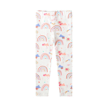 Baby Kid Girls Flower Rainbow Print Pants