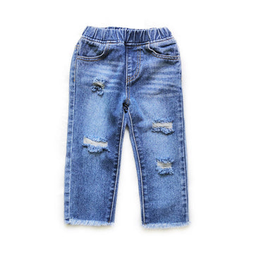 Kid Girl Ripped Denim Trousers