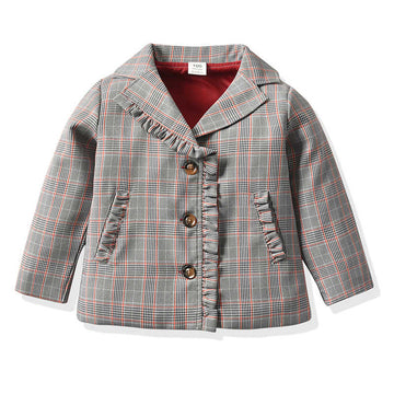 Baby Kid Girls Checked Jackets Outwears