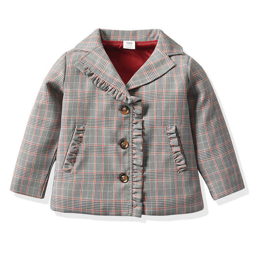 Baby Kid Girls Checked Jackets Outwears