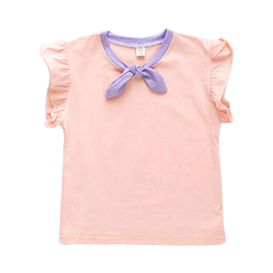 Little Girl Tie Flutter Sleeve Top