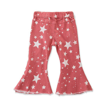 Baby Kid Girls Star Ripped Print Jeans