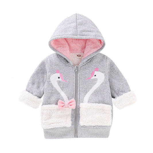 Baby Kid Girls Animals Bow Embroidered Jackets Outwears