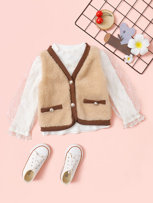 Kid Girl Teddy Vest