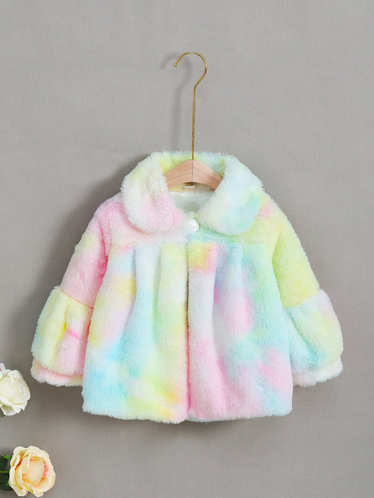 Kid Girl Tie Dye Fleece Coat