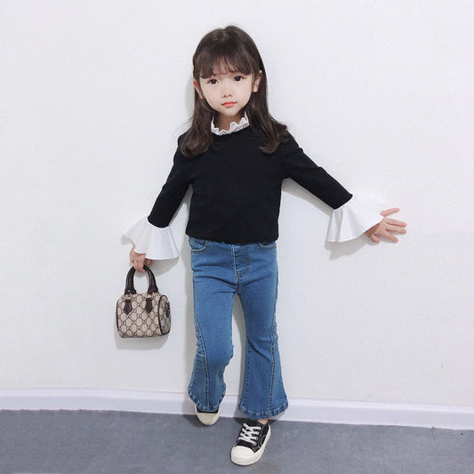 Kid Girl Versatile Flared Jeans