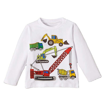 Little Boy Crane Bulldozer T-shirt