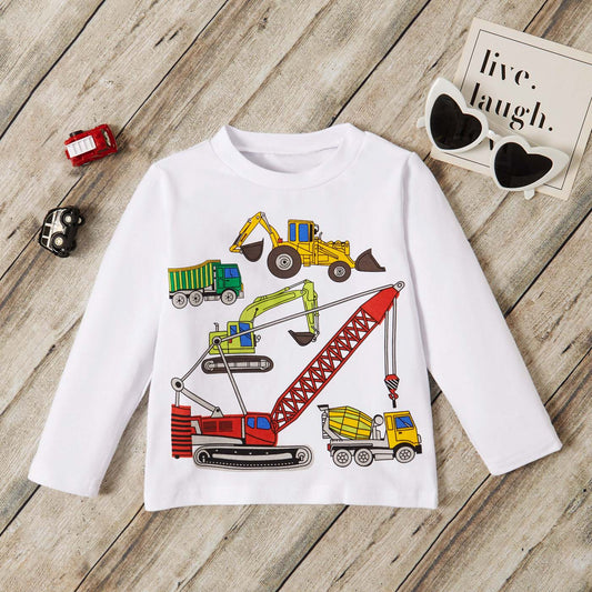 Little Boy Crane Bulldozer T-shirt