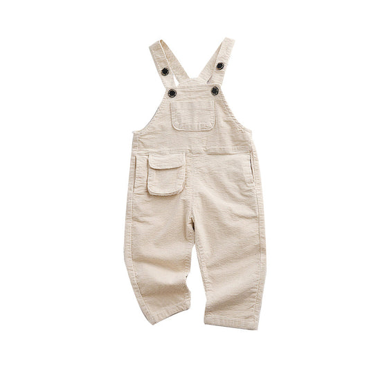 Baby Kid Girls Boys Solid Color Jumpsuits
