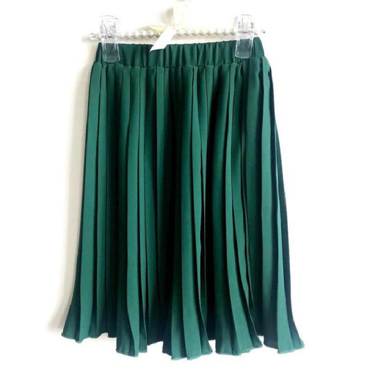Mommy And Daughter Solid Color Pleated Skirt