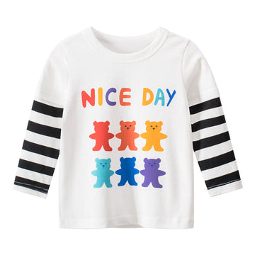 Nice Day Kid Bear Stripe Tops