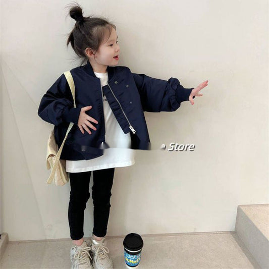 Kid Big Kid Girls Solid Color Jackets Outwears