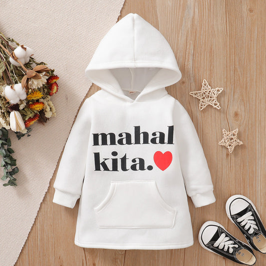 Baby Kid Unisex Letters Love heart Print Hoodies Swearshirts