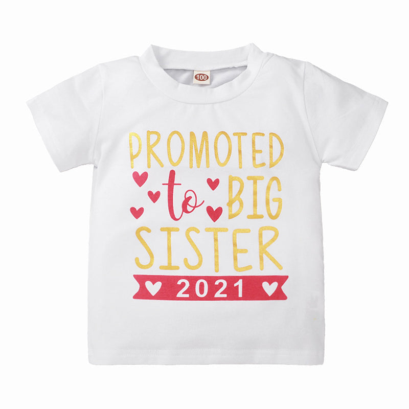 Promoted To Be Sister 2021 Kid Girl Tee