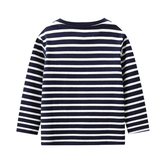 Spring Kid Boy Striped Car Cow Top