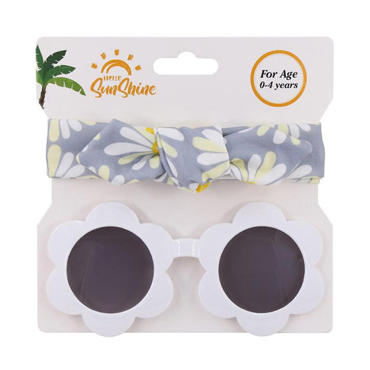 Little Girl Flower Frame Sunglasses And Headband Set