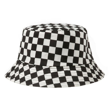 Kid Black & White Checkered Bucket Hat