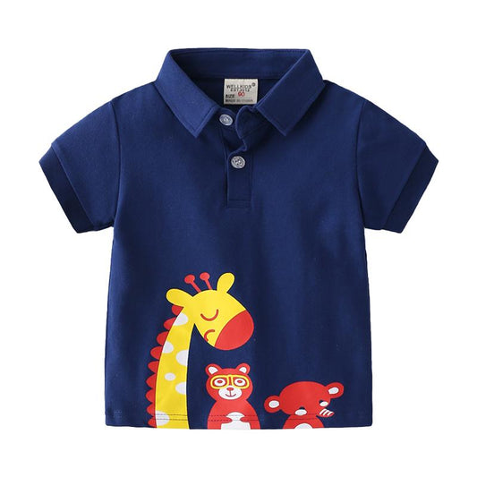 Kid Boy Animal Friend Polo Shirt