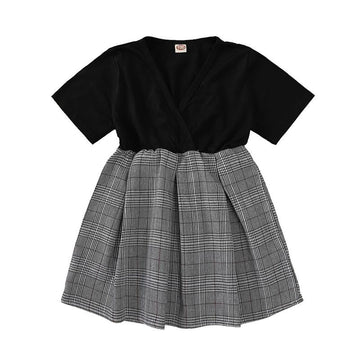 Kid Girl Check Pattern Dress