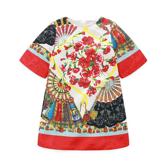 Half Sleeve Floral Ethnic Dress