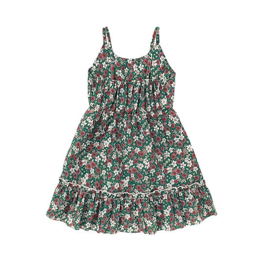 Kid Girl Disty Floral Ruffle Hem Cami Dress