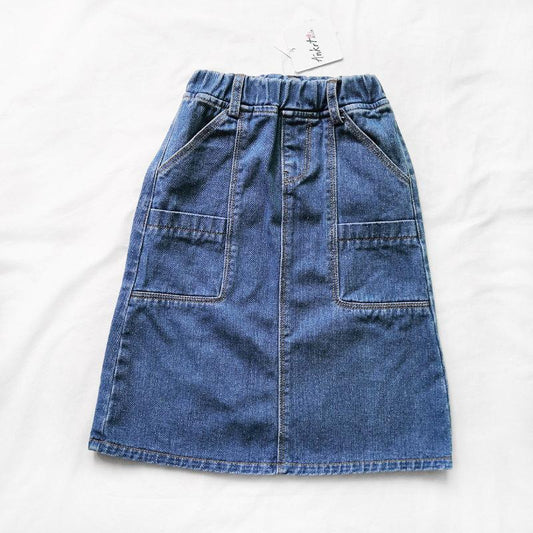 Kid Girl Distressed Denim Skirt