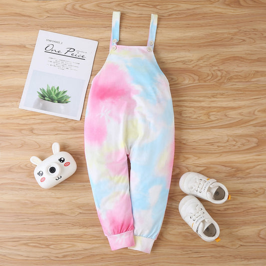 Kid Girl Tie Dye Overall Jumpsuit