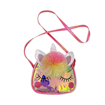 Little Girl Pom Pom Cartoon Unicorn Bag